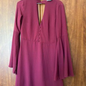 Socialite Burgundy Keyhole Boho Dress Size Small